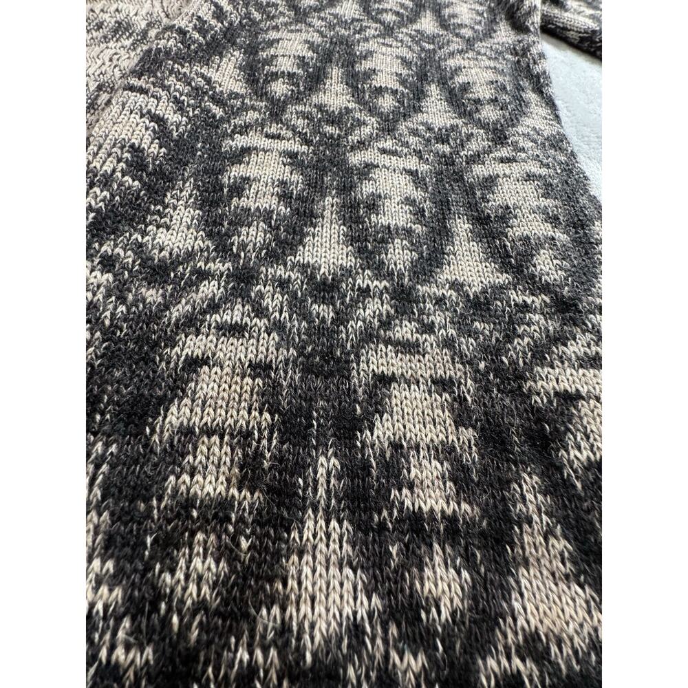 Peruvian Connection Womens Open Front Tunic Cardigan Sweater Ikat Black Sz M - Picture 3 of 11